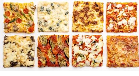 【定期便全4回】福岡市内で作ったローマの四角いピッツァ詰合せ　レギュラーサイズ8種類　各1枚×4回　福岡市内製造