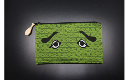 博多織にわかポーチ(緑)W約21cm×H約13cm