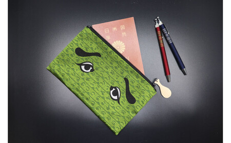 博多織にわかポーチ(緑)W約21cm×H約13cm