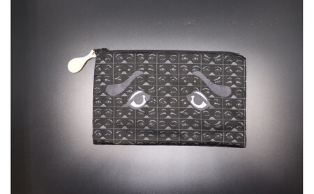 博多織にわかポーチ(黒)W約21cm×H約13cm