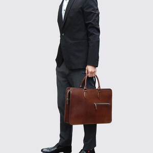 【福岡市】Foglia A4ビジネスバッグ 　【ダークブラウン】