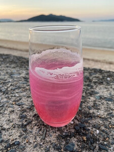 【福岡市】オーシャングラス 1個 420ml【ピンク系】