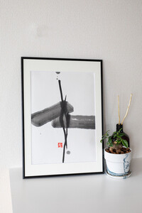 福岡市ゆかりの墨象作品《信》原画（A3額装）／「静かなる強さの系譜」黒田官兵衛シリーズより