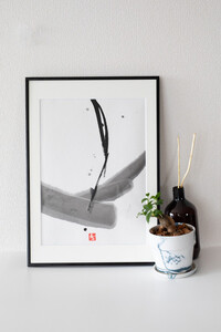 福岡市ゆかりの墨象作品《慈影》原画(A3額装)/「静かなる強さの系譜」黒田官兵衛シリーズより