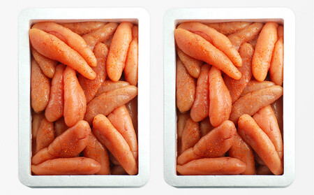 【訳あり】無着色辛子明太子1kg×2(一本物・切れ子込み)