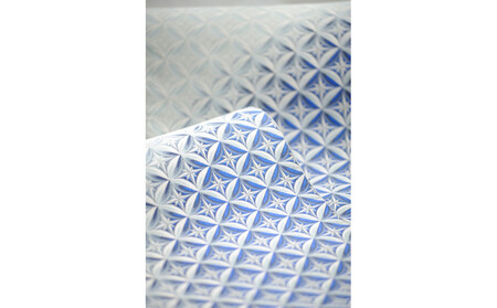 博多織テーブルランナー 切子柄(青)150cm×31cm