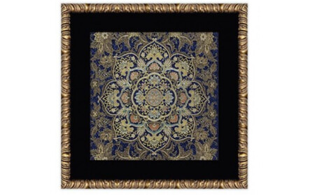 博多織額装 横45cm×縦45cm 黒地 五色献上華籠柄