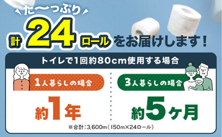 トイレットペーパー水玉ロングエコノミー150m×24個【福岡市】