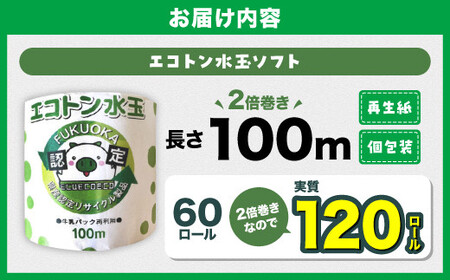 トイレットペーパー エコトン水玉 100m×60個【福岡市】