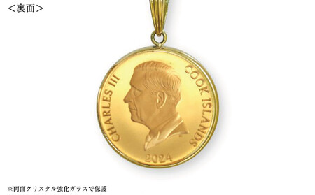 2024年 獅子(ライオン)1/10オンス 純金金貨 18Kネックレス