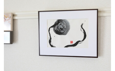 【全4回】福岡市書道家による四季を感じる墨象作品 定期便(A3額装)