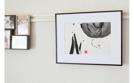 【全4回】福岡市書道家による四季を感じる墨象作品 定期便(A3額装)