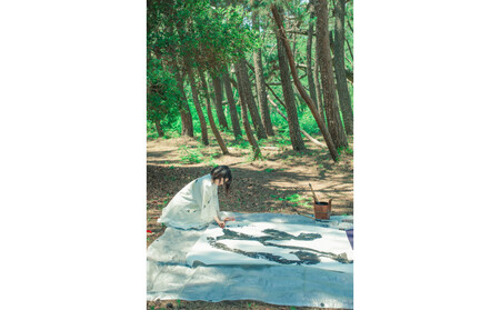 【全4回】福岡市書道家による四季を感じる墨象作品 定期便(A3額装)