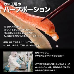 ズワイガニ ハーフポーション 800g ボイル・カット済み＜福岡市製造＞