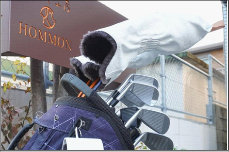 【カラー選択可】博多革工房HOMMONが作ったゴルフドライバー用ヘッドカバー【牛革】 ブラック