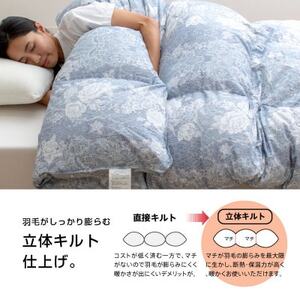 大牟田市生産 羽毛掛け布団 色・柄おまかせ シングルロング 羽毛量1.0kg_雑貨・日用品 布団 寝具 _【1553821】