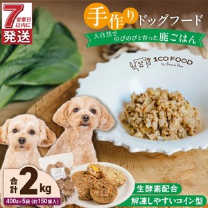 1cofood 手作りドッグフード 鹿ごはん 400g×5袋 〔Pf029〕