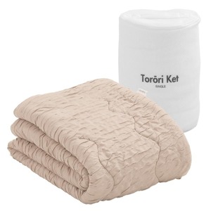 とろーりケット　肌掛け布団　シングル（ベージュ）_とろーりケット 肌掛け 布団 シングル キルトケット 洗える 140 × 190cm バッグ入り とろーり 柔らか 掛け心地 衛生的 春 夏 秋 最適 レーヨン 吸湿性 ひんやり ポリエステル マイクロ 長繊維 ホコリ 出にくい 清潔 久留米市 送料無料_Qc051-be