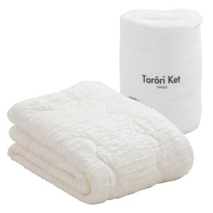 とろーりケット　肌掛け布団　シングル（アイボリー）_とろーりケット 肌掛け 布団 シングル キルトケット 洗える 140 × 190cm バッグ入り とろーり 柔らか 掛け心地 衛生的 春 夏 秋 最適 レーヨン 吸湿性 ひんやり ポリエステル マイクロ 長繊維 ホコリ 出にくい 清潔 久留米市 送料無料_Qc051-iv