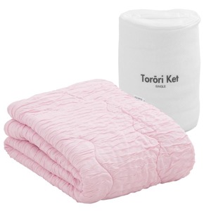 とろーりケット 肌掛け布団 シングル(ピンク)_とろーりケット 肌掛け 布団 シングル キルトケット 洗える 140 × 190cm バッグ入り とろーり 柔らか 掛け心地 衛生的 春 夏 秋 最適 レーヨン 吸湿性 ひんやり ポリエステル マイクロ 長繊維 ホコリ 出にくい 清潔 久留米市 送料無料_Qc051-pi