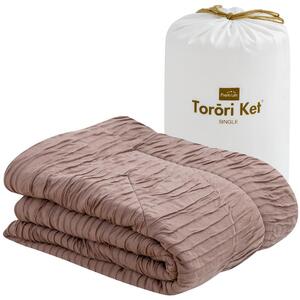 プレミアムとろーりケット　肌掛け布団　シングル（ココアブラウン）_プレミアム とろーりケット 肌掛け 布団 シングル 高保温仕様 洗える 140 × 190cm バッグ入り 柔らか 掛け心地 レーヨン 吸湿性 シルク プロテイン加工 サラサラ 静電気 防止効果 マイクロ 長繊維 ホコリ 出にくい 清潔 久留米市 送料無料_Qc058-br