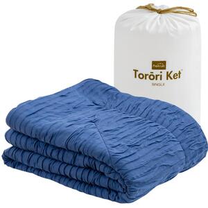 プレミアムとろーりケット　肌掛け布団　シングル（インディゴ）_プレミアム とろーりケット 肌掛け 布団 シングル 高保温仕様 洗える 140 × 190cm バッグ入り 柔らか 掛け心地 レーヨン 吸湿性 シルク プロテイン加工 サラサラ 静電気 防止効果 マイクロ 長繊維 ホコリ 出にくい 清潔 久留米市 送料無料_Qc058-in