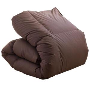 羽毛布団　ハンガリーホワイトダック93％　DP400　シングル（無地ブラウン）_羽毛 掛け布団 ハンガリー ホワイトダック ダウン 93％ DP400 洗える 日本製 シングル ふっくら 保温 立体キルト 二重ステッチ 柔らか ダウンプルーフ 抗菌 防臭 SEK ダニプルーフ オリーブオイル 加工 久留米市 送料無料_Qc071-br