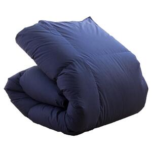 羽毛布団　ハンガリーホワイトダック93％　DP400　シングル（無地ネイビー）_羽毛 掛け布団 ハンガリー ホワイトダック ダウン 93％ DP400 洗える 日本製 シングル ふっくら 保温 立体キルト 二重ステッチ 柔らか ダウンプルーフ 抗菌 防臭 SEK ダニプルーフ オリーブオイル 加工 久留米市 送料無料_Qc071-ny