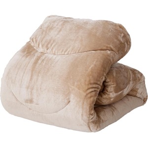 mofuton ダブル(カフェオレ) _ mofuton ダブル カフェオレ 毛布 掛け布団 一体型 洗える 日本製 冬 吸湿 発熱 放湿 肌ざわり なめらか ポリエステル 高密度 マイクロファイバー 蒸れにくい 保温性 清潔 久留米市 送料無料 _Qc066-d-be