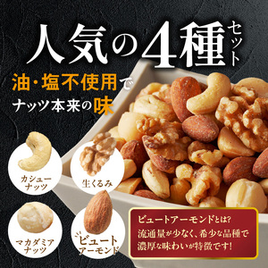 【定期便2回】ミックスナッツ4種セット 計2kg(400g×5袋) アーモンド・カシューナッツ・生くるみ・マカダミアナッツ _Tk080