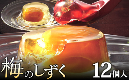 梅のしずく（12個入）_ゼリー 梅のしずく 12個入 洋菓子 スイーツ 久留米の料亭 柚子庵 紀州産 梅 大粒 甘露煮 ゼリー包み 芳醇な梅の味わい デザート 手土産 プレゼント 贈答 ギフト 久留米市 福岡県 送料無料 お取り寄せ お取り寄せスイーツ_De006