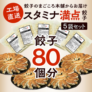 スタミナ満点ぎょうざ5袋セット_にんにく好き必見 にんにく餃子 5袋 セット スタミナ満点ぎょうざ 16個入り × 5袋 真心餃子 豚肉 餃子のまごころ本舗 福岡県 久留米市 お取り寄せ 簡単 グルメ 餃子 惣菜 おかず おつまみ 加工品 冷凍 送料無料_Cx220