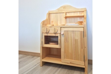 【手作り家具コロール】木製ままごとキッチン（パイン）木製 ままごと キッチン 誕生日 贈り物 プレゼント 思い出 デザイン こだわり 木工品 家具コロール おままごと 子供 子ども【J3-002】