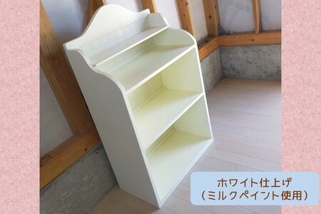 飾って楽しむ絵本棚(ホワイト仕上げ)絵本棚 子供用家具 収納棚 手作り家具 ホワイト【J84-001】