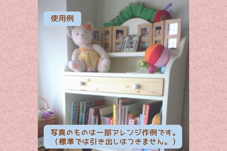 飾って楽しむ絵本棚(ホワイト仕上げ)絵本棚 子供用家具 収納棚 手作り家具 ホワイト【J84-001】