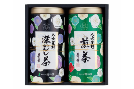 八女星野茶 星乃紫苑 煎茶100g×1 深蒸茶100g×1福岡県 八女市 お茶 茶 八女茶 煎茶 深蒸 茶葉 高級 高品質 ギフトセット ギフト 八女星野 八女 贈り物 プレゼント【A5-269】