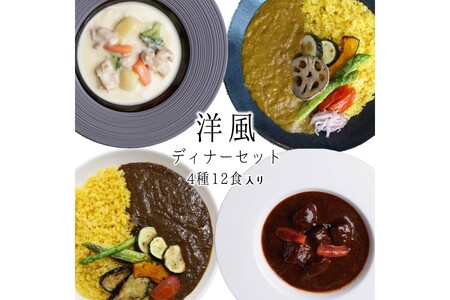 洋風ディナーセット薬膳カレー ビーフシチュー クリームシチュー 無添加 福岡県 飯塚市 福岡 飯塚【B3-076】