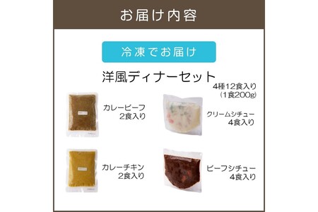 洋風ディナーセット薬膳カレー ビーフシチュー クリームシチュー 無添加 福岡県 飯塚市 福岡 飯塚【B3-076】