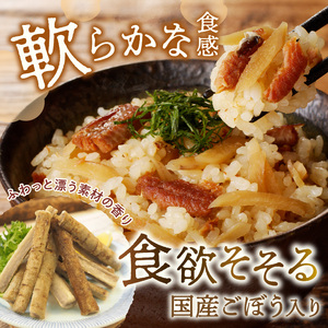 福岡の老舗が作る ごぼう入り穴子ごはんの素福岡 博多 飯塚 炊き込み 炊き込み素 2合 穴子 魚 ごぼう【A-833】