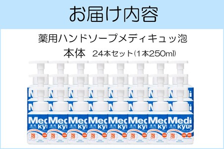 薬用ハンドソープ メディキュッ 泡 本体 250ml×24本【B7-030】