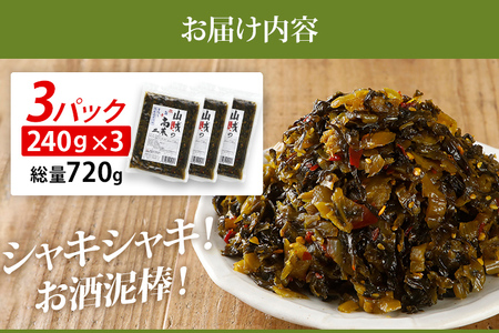 辛子高菜 240g×3パック(720g) 山賊の高菜