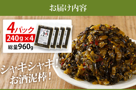 高菜 辛子高菜 240g×4パック メール便 高菜