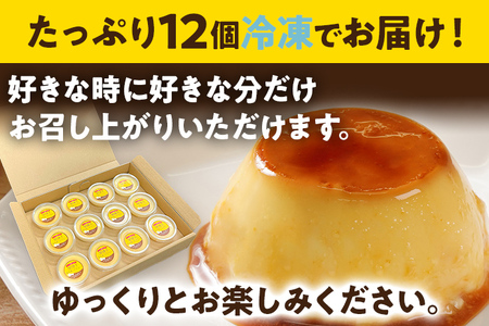 じっくり焼き上げた窯焼きカスタードプリン 12個 スイーツ デザート 冷凍 アイス カラメル 洋菓子 おやつ なめらか 卵 1個90g ティータイム