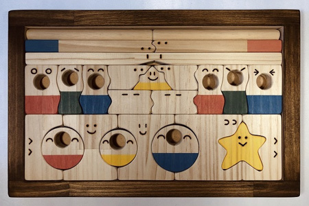 【ギフト用】木のおもちゃ、コロポコ積木パズル(スーパー)