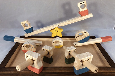 【ギフト用】木のおもちゃ、コロポコ積木パズル(スーパー)