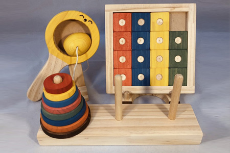 木のおもちゃ脳トレ、パズル・ゲーム３点セットＮＧ