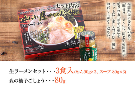 ふるさと2品セット (とんこつラーメン3食、柚子ごしょう)