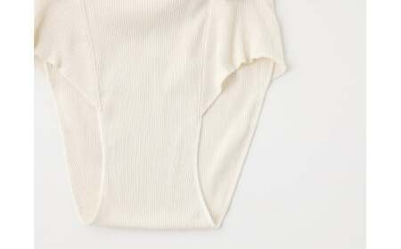 【キナリ1枚+杢グレー1枚 M-Lサイズ】hinna ふわリブ オーガニックコットン ふんどしショーツ【2枚セット】