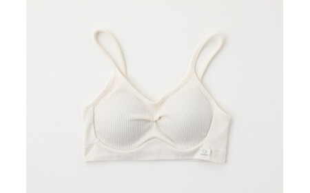 【杢グレー Lサイズ】hinna ヒンナ ふわリブ オーガニックコットン ソフトブラ