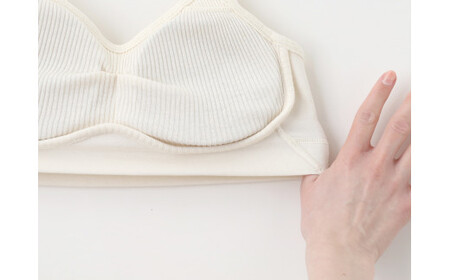 【杢グレー Lサイズ】hinna ヒンナ ふわリブ オーガニックコットン ソフトブラ